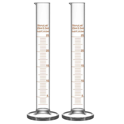 Graduated Cylinder, 10-1000 ml Cylinders 25 ml / 2-Pack