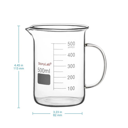 Graduated Glass Beaker with Handle, 100-1000 ml Beakers