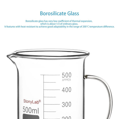 Graduated Glass Beaker with Handle, 100-1000 ml Beakers