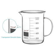 StonyLab Graduated Glass Beaker with Handle heavy duty chemical processing configuration