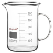 Comprehensive product view and setup components for StonyLab Graduated Glass Beaker with Handle