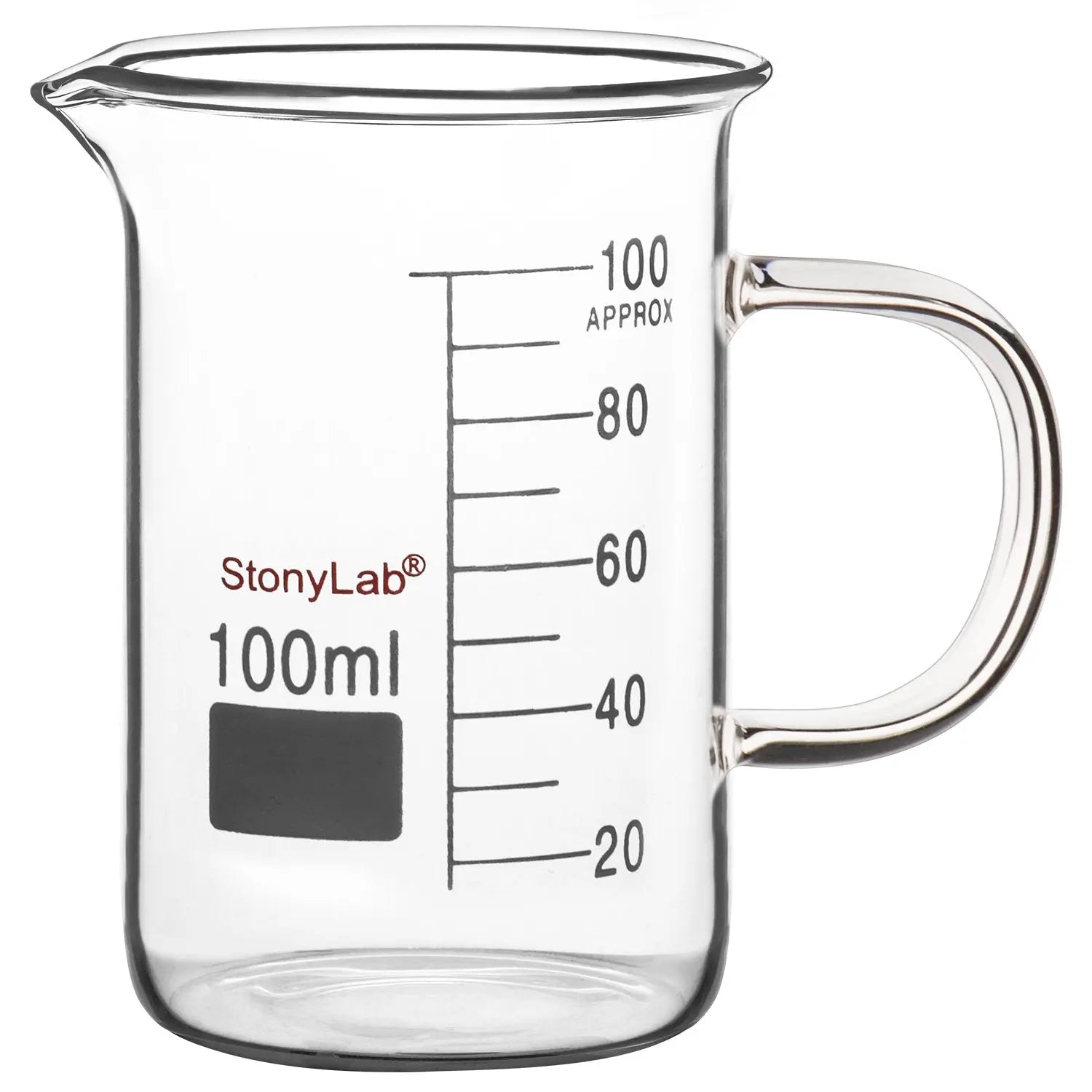 Graduated Glass Beaker with Handle and Pouring Spout - StonyLab