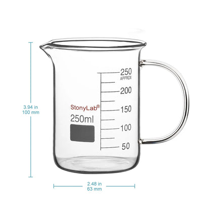 Graduated Glass Beaker with Handle, 100-1000 ml - StonyLab Beakers 