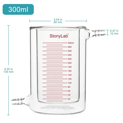 Graduated Jacketed Beaker, Double-Layer Reaction Beaker [200-1000 ml] Beaker-Jacketed