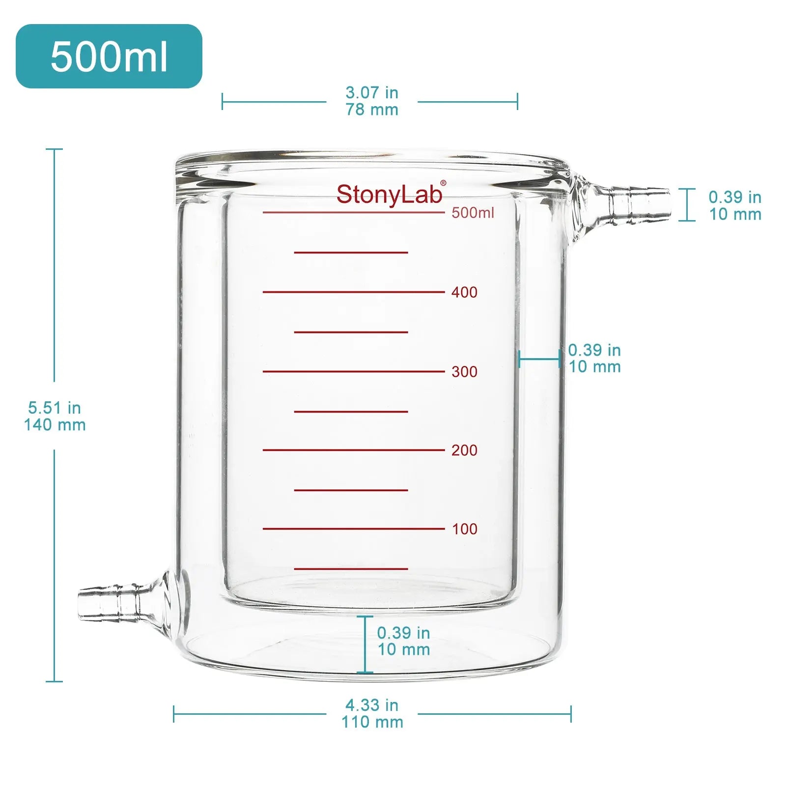 StonyLab Graduated Jacketed Beaker heavy duty chemical processing configuration