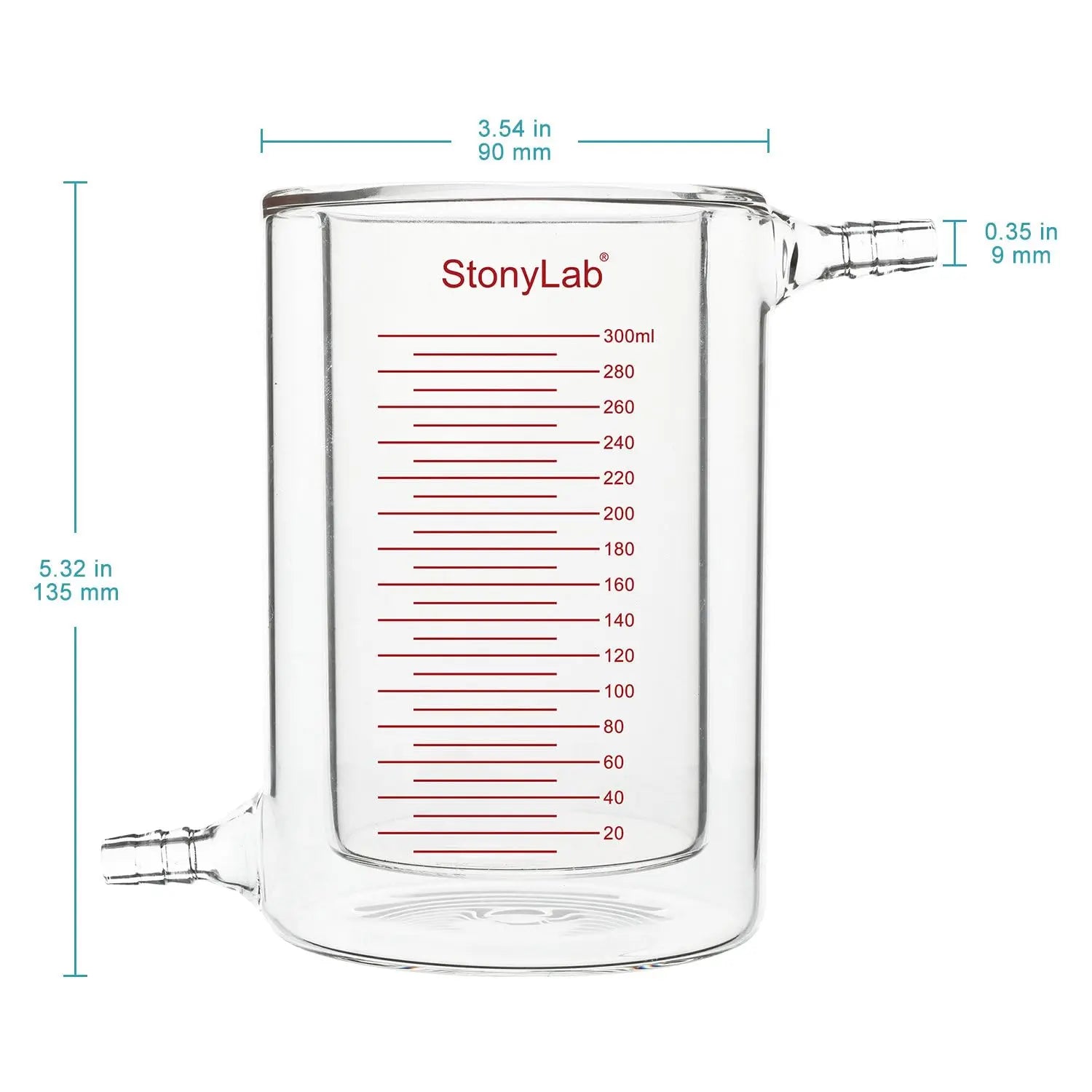 Graduated Jacketed Beaker, Double-Layer Reaction Beaker Jacketed Beaker