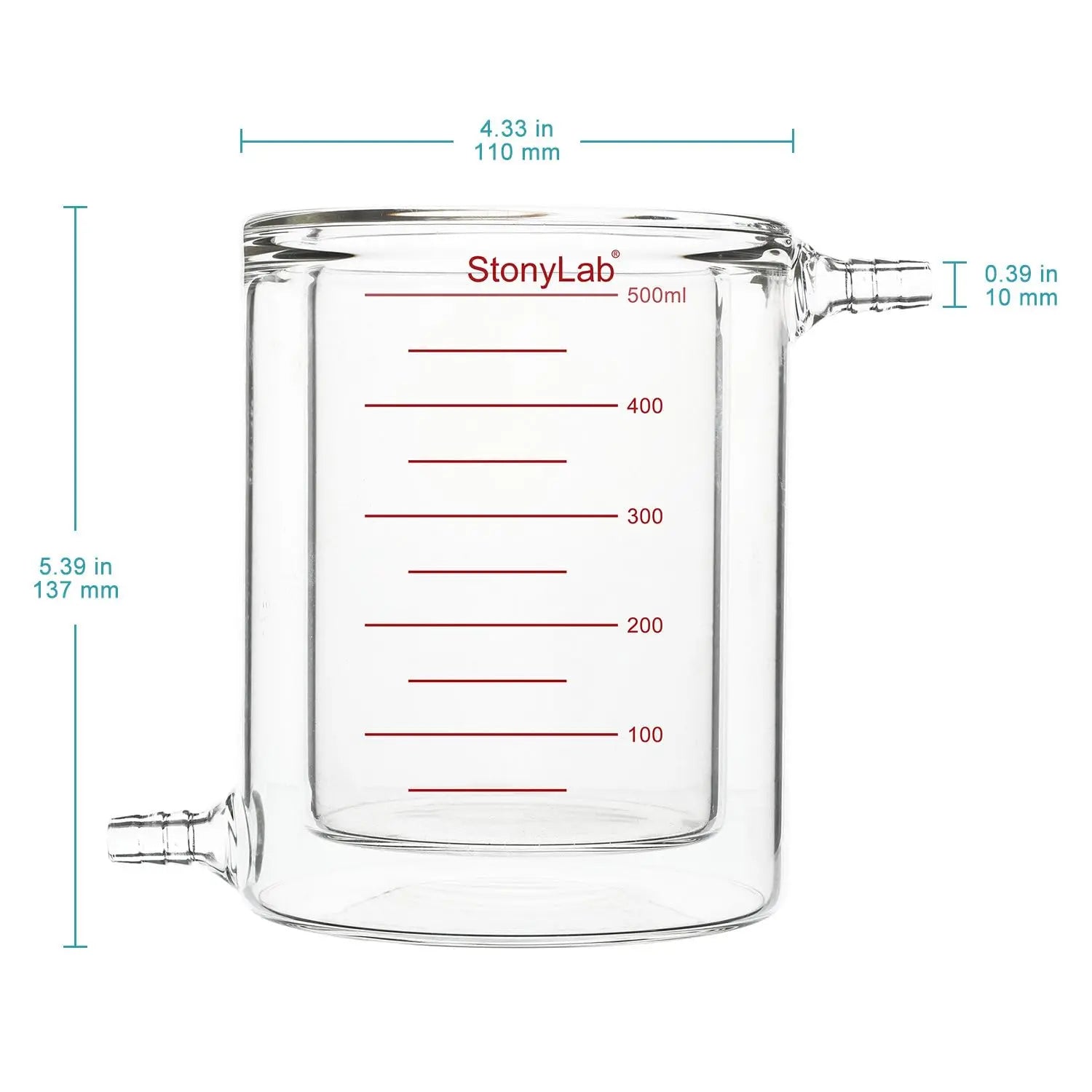 Graduated Jacketed Beaker, Double-Layer Reaction Beaker Jacketed Beaker