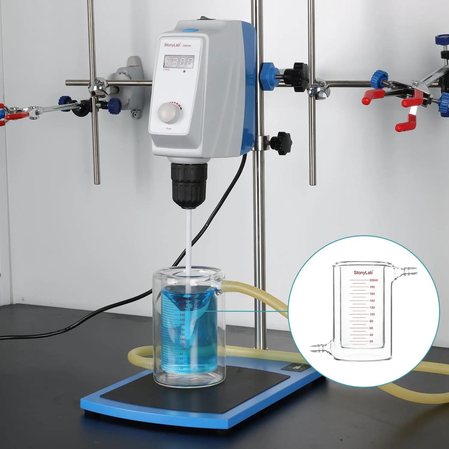 Graduated Jacketed Beaker, Double-Layer Lab Reaction Beaker - StonyLab