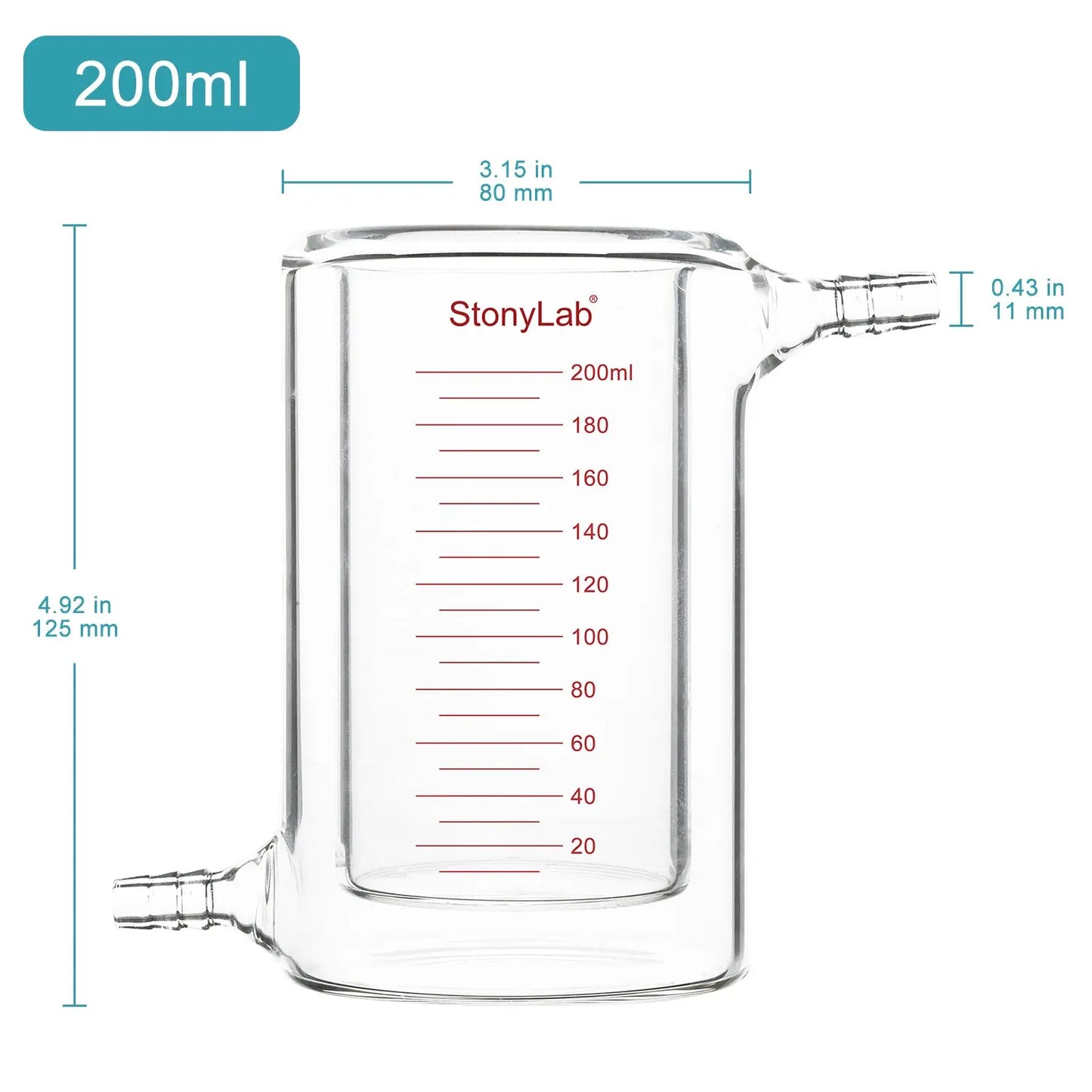 Graduated Jacketed Beaker, Double-Layer Reaction Beaker Beakers