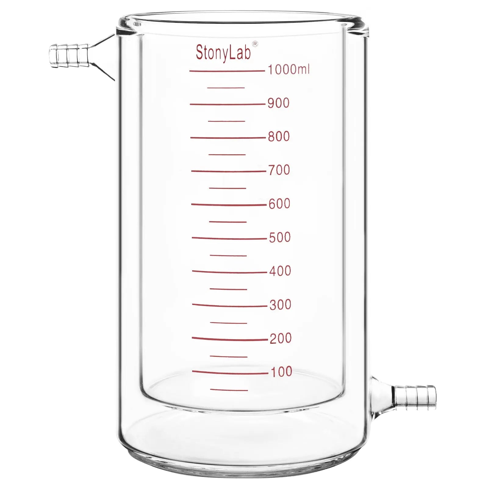 Graduated Jacketed Beaker, Double-Layer Reaction Beaker Beakers 1000-ml