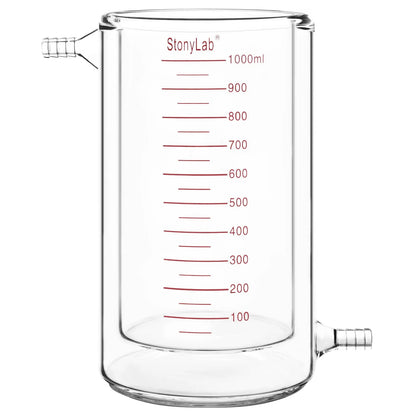 Graduated Jacketed Beaker, Double-Layer Reaction Beaker Beakers 1000-ml