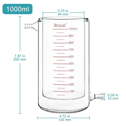 Graduated Jacketed Beaker, Double-Layer Reaction Beaker Beakers