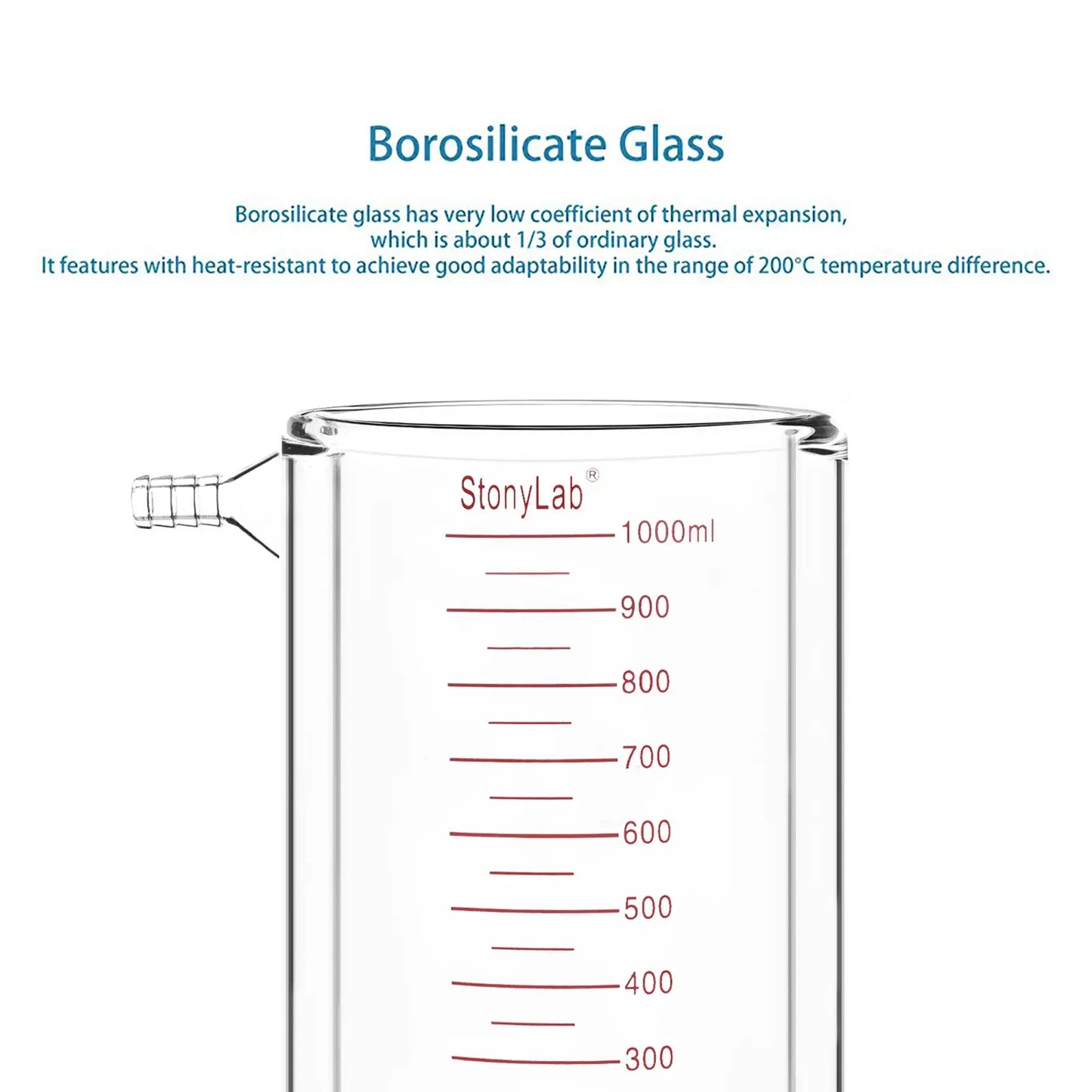 Graduated Jacketed Beaker, Double-Layer Reaction Beaker Beakers