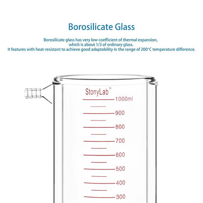 Graduated Jacketed Beaker, Double-Layer Reaction Beaker Beakers