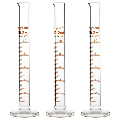 Graduated Measuring Cylinder, 3 Pack - StonyLab Cylinders 10-ml