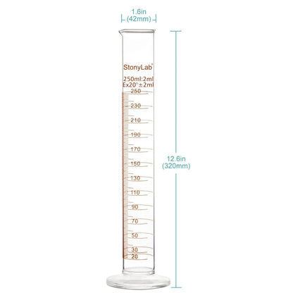 Graduated Measuring Cylinder, 3 Pack - StonyLab Cylinders 