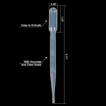 Graduated Plastic Pipette Droppers, 100 Pack Pipettes & Syringes