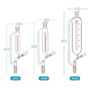 Close-up view showing the precise design and material of StonyLab Graduated Pressure Equalizing Addition Funnel