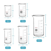 Close-up view showing the precise design and material of StonyLab Graduated Tall Beaker