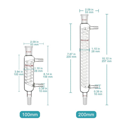 Graham Condenser, 14/20 Joint, 100-200 mm Condensers-Graham Condensers