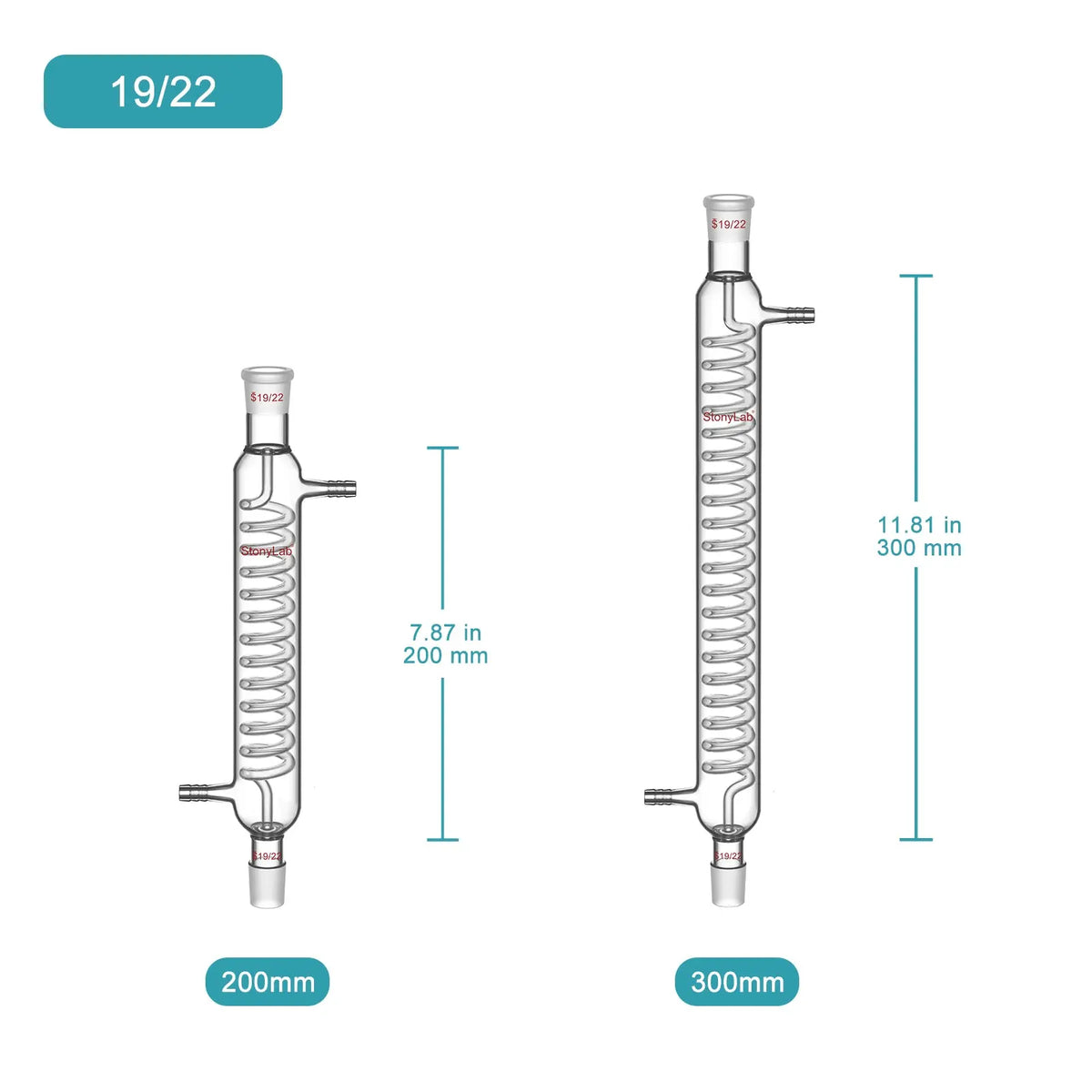 Graham Condenser, 200-500 mm Length, 14/20, 19/22, 24/40 Joint Sizes Condensers-Graham Condensers
