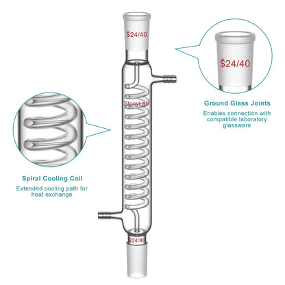 Graham Condenser, 200-500 mm Length, 14/20, 19/22, 24/40 Joint Sizes Condensers-Graham Condensers