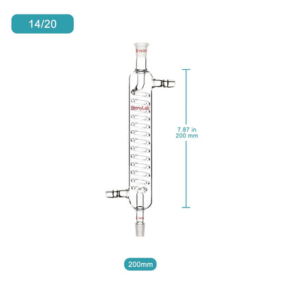 Graham Condenser, 200-500mm Length, 14/20, 19/22, 24/40 Joint Sizes Condensers-Graham Condensers
