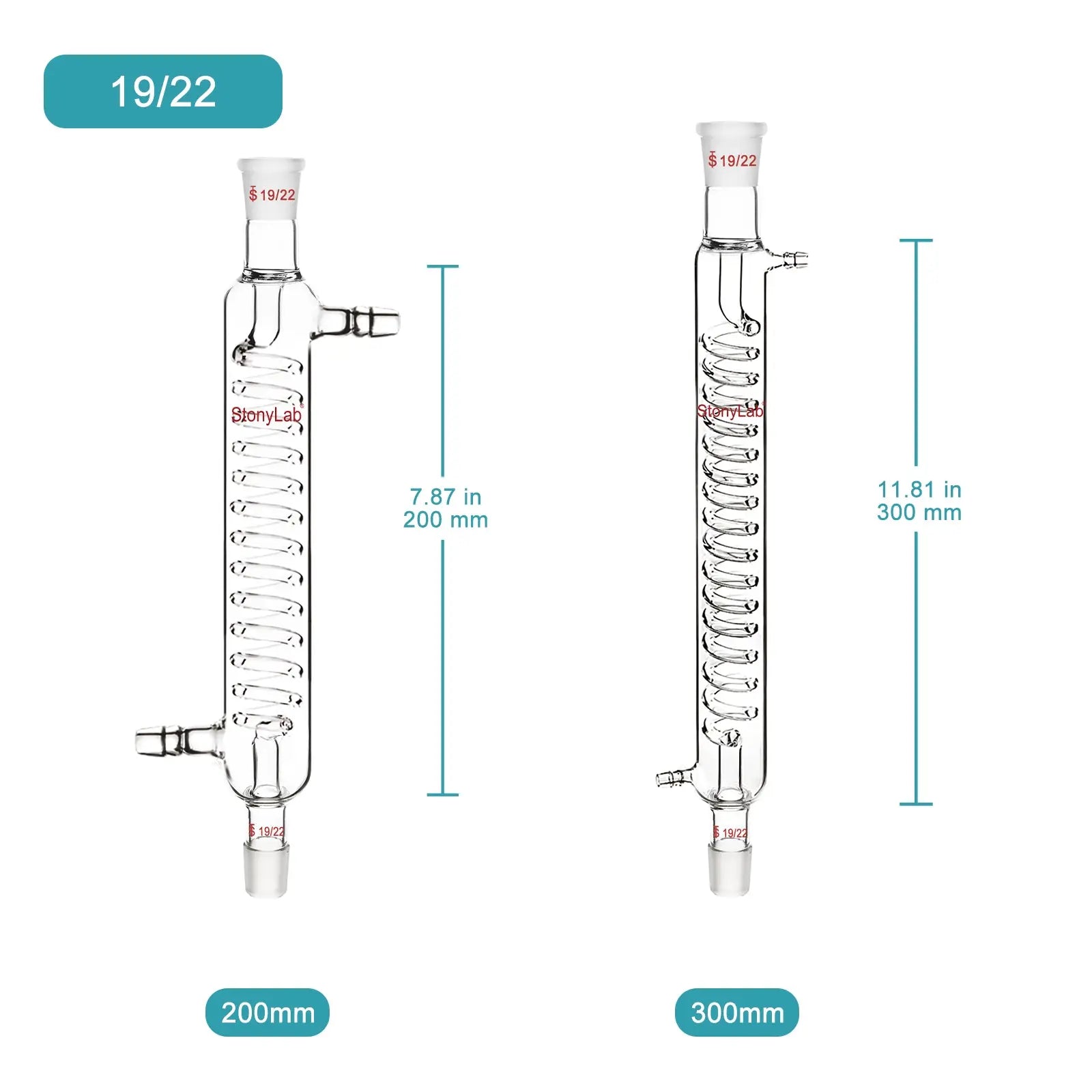 Graham Condenser, 200-500mm Length, 14/20, 19/22, 24/40 Joint Sizes Condensers-Graham Condensers