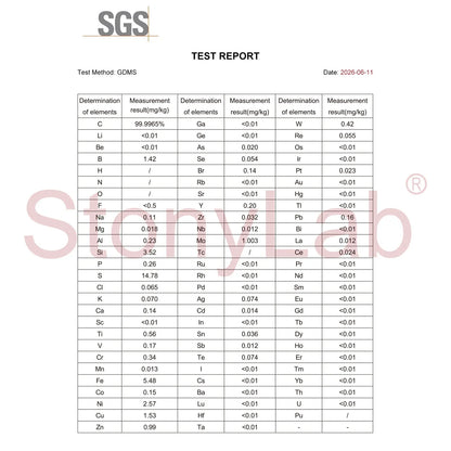 Graphite Electrode Holder, 10x10x15 mm Graphite Clamping Head, 0.1-2.5 mm Clampable Thickness, >99.99% Purity, SGS Certified - GDMS Tested Electrode Holder - Straight Shape