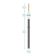 Side view and dimensional layout of the durable StonyLab Graphite Rod Electrode