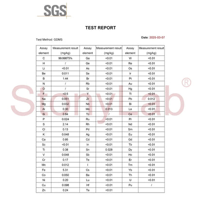 Graphite Rod Electrode, 6x90 mm, >99.99% Purity, SGS Certified - GDMS Tested Electrode-General