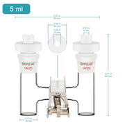 StonyLab H-Type Electrolytic Cells [5-20 ml] heavy duty chemical processing configuration