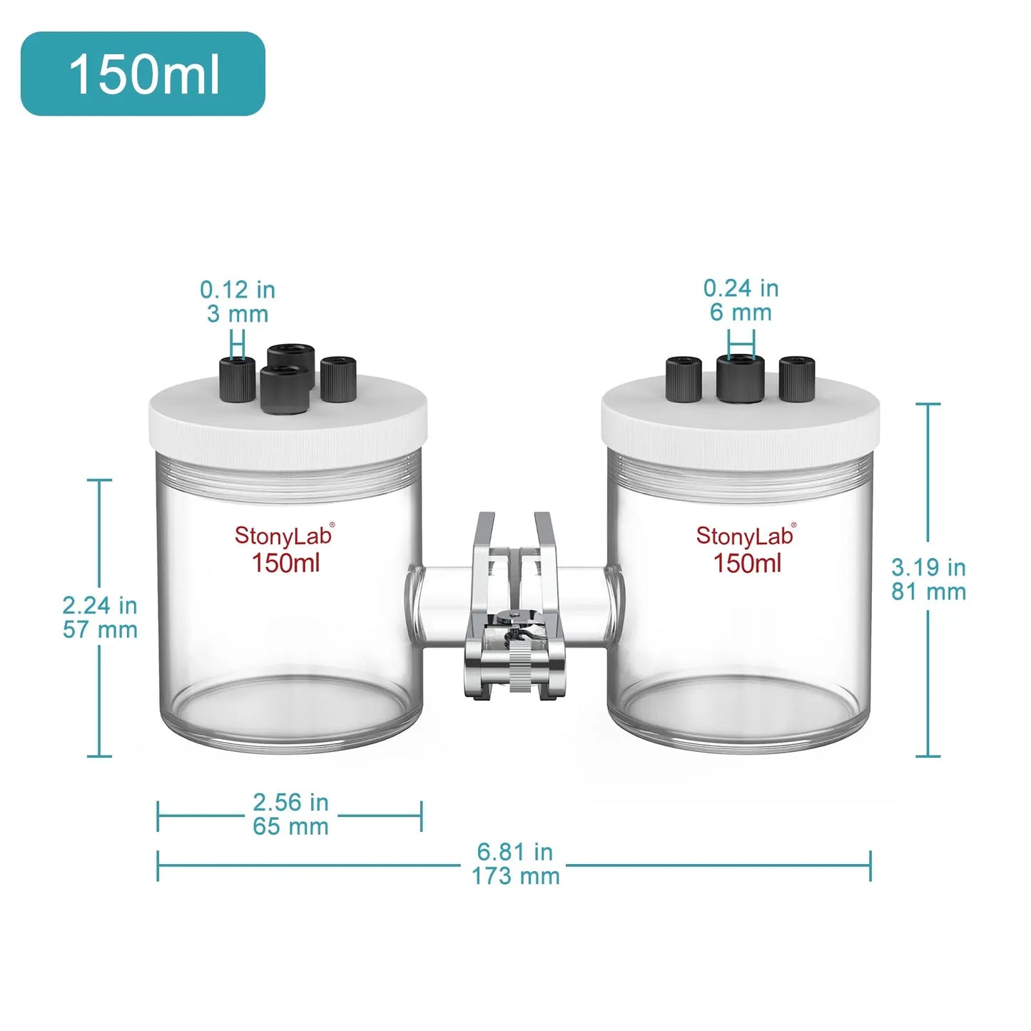 H-Type Electrolytic Cells [50-300 ml] Electrolyzer-H-Type