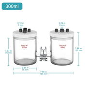 Alternative angle showing underlying build quality of StonyLab H-Type Electrolytic Cells [50-500 ml]