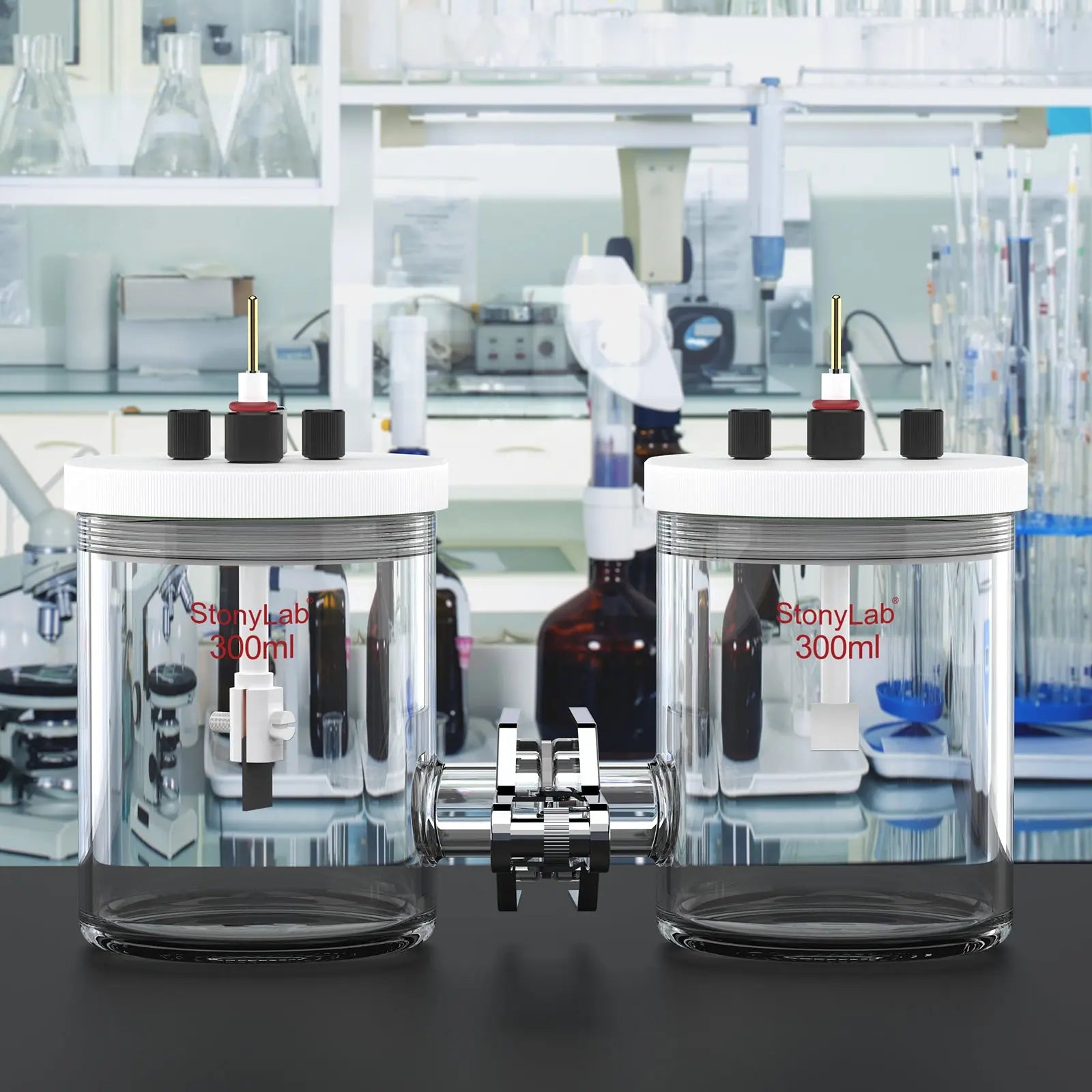 H-Type Electrochemical Cell 50–500mL Glass 3-Electrode | StonyLab