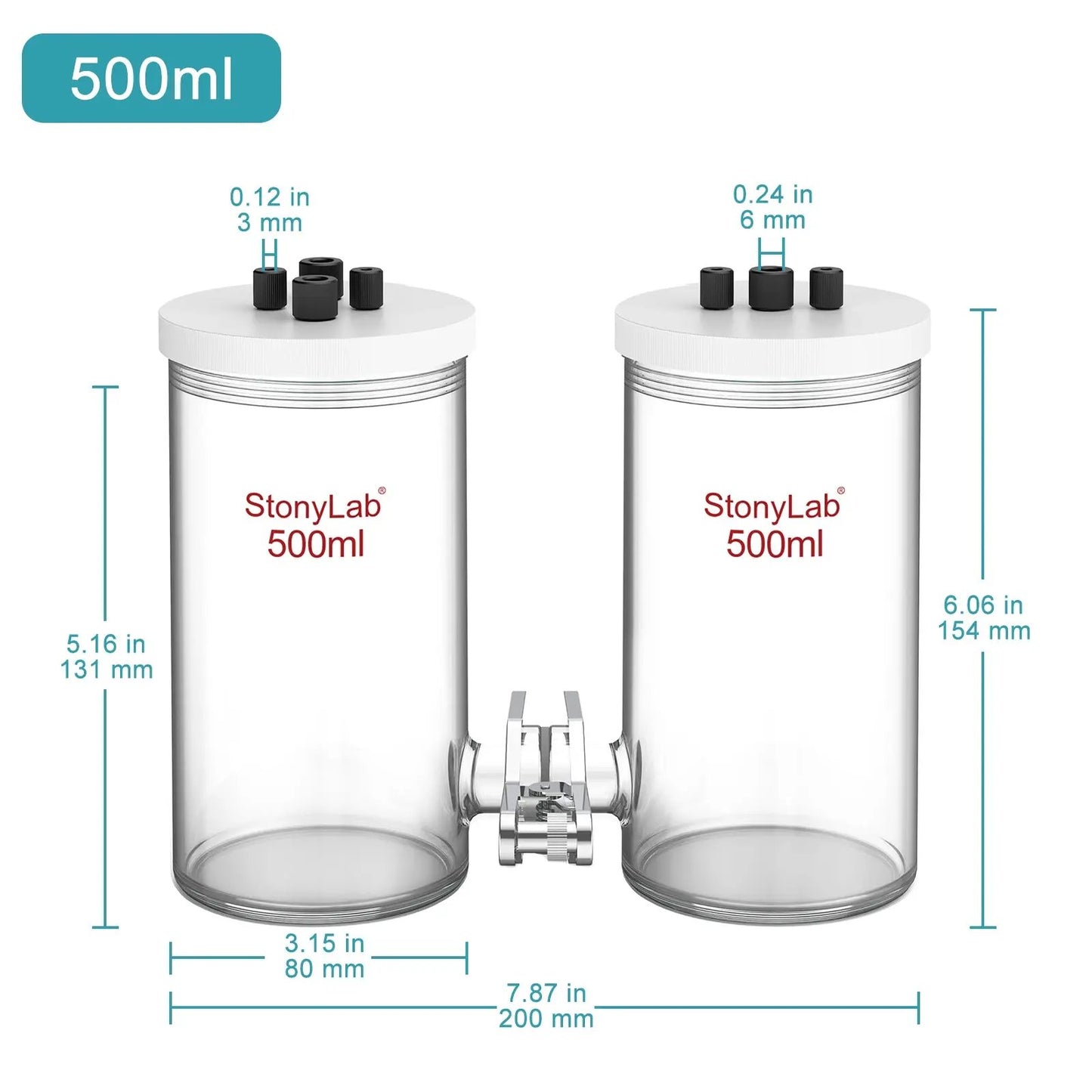 H-Type Electrolytic Cells [50-500 ml] Electrolyzer-H-Type