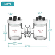 Close-up view showing the precise design and material of StonyLab H-Type Electrolytic Cells [50-500 ml]