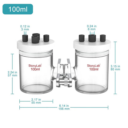 H-Type Electrolytic Cells [50-500 ml] Electrolyzer-H-Type