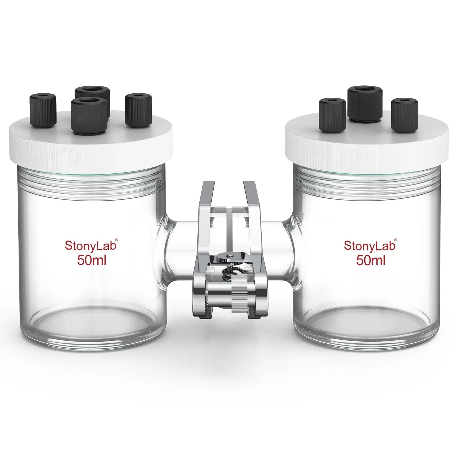 StonyLab H-Type Electrolytic Cells 50–100 ml w/ PTFE Caps | Free US Shipping