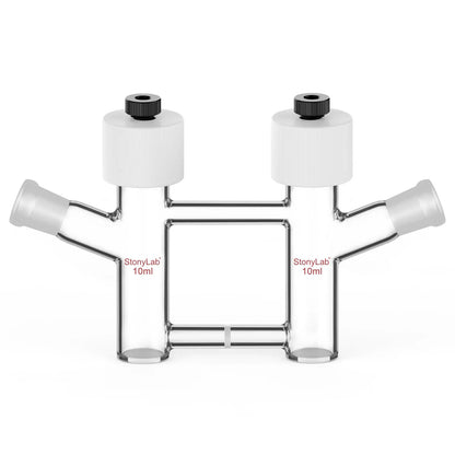 H-Type Electrolytic Cells with Fine Glass Frit Salt Bridg, 14/20 Joints Both Sides [5-15 ml]