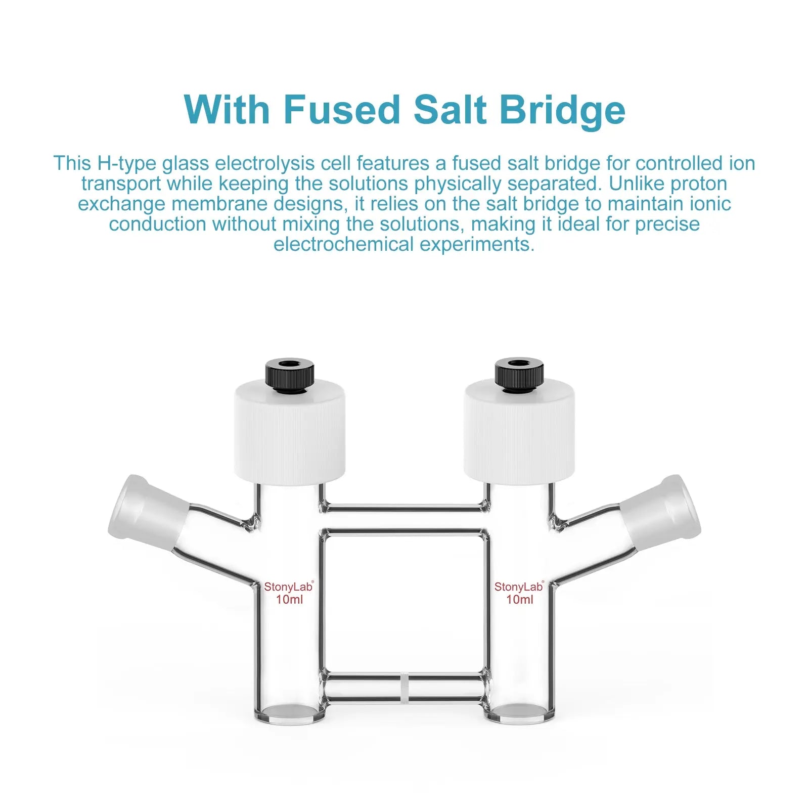 H-Type Electrolytic Cells with Fine Glass Frit Salt Bridg, 14/20 Joints Both Sides [5-15 ml]