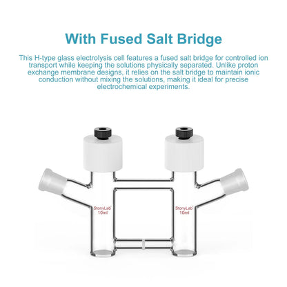 H-Type Electrolytic Cells with Fine Glass Frit Salt Bridg, 14/20 Joints Both Sides [5-15 ml]