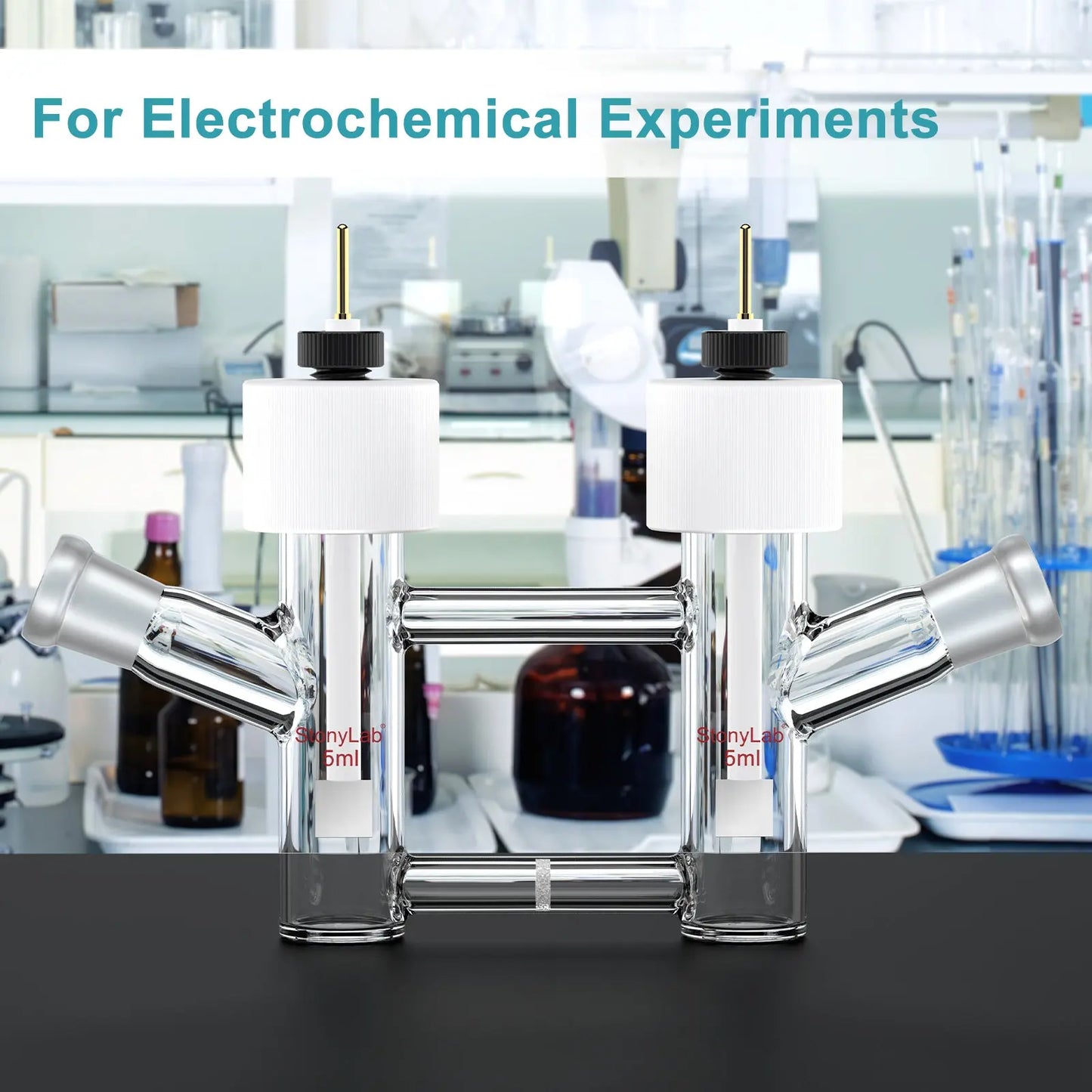 H-Type Electrolytic Cells with Fine Glass Frit Salt Bridg, 14/20 Joints Both Sides [5-15 ml]