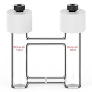 Close-up view showing the precise design and material of StonyLab H-Type Electrolytic Cells with Fine Glass Frit Salt Bridge [5-15 ml]