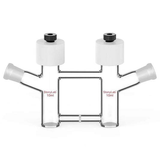 H-Type Electrolytic Cells with Fine Glass Frit Salt Bridg, 14/20 Joints Both Sides [5-15 ml]