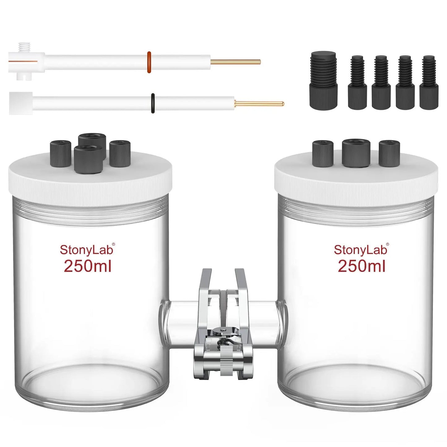 H-Type Electrolytic Cells with Two Electrodes [50-500 ml] Electrolyzer-H-Type