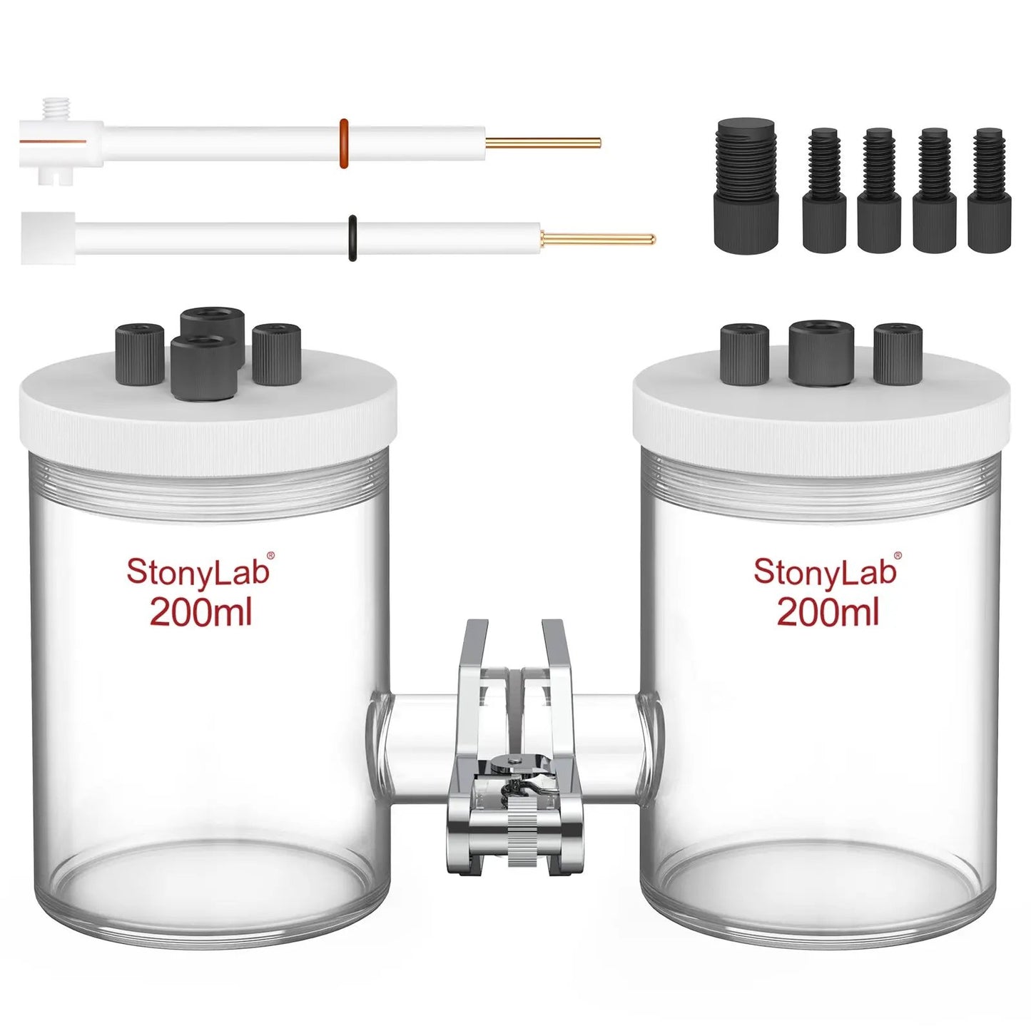 H-Type Electrolytic Cells with Two Electrodes [50-500 ml] Electrolyzer-H-Type
