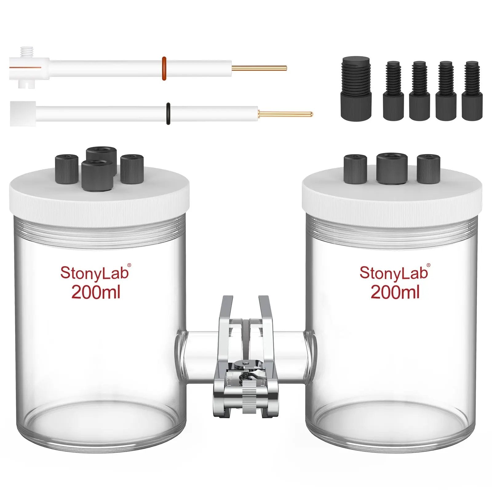 H-Type Electrolytic Cells with Two Electrodes [50-500 ml] Electrolyzer-H-Type