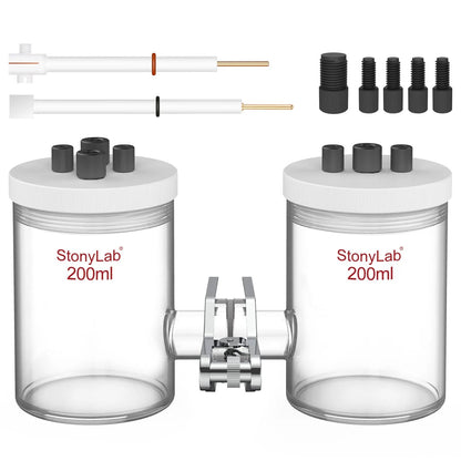 H-Type Electrolytic Cells with Two Electrodes [50-500 ml] Electrolyzer-H-Type
