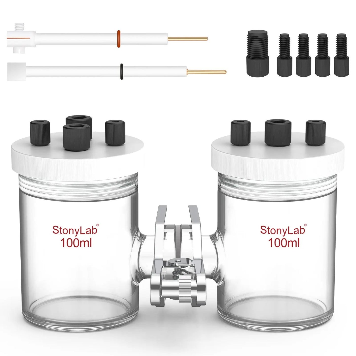 H-Type Electrolytic Cells with Two Electrodes [50-500 ml] Electrolyzer-H-Type